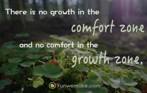 No growth in the comfort zone, no comfort in the growth zone.